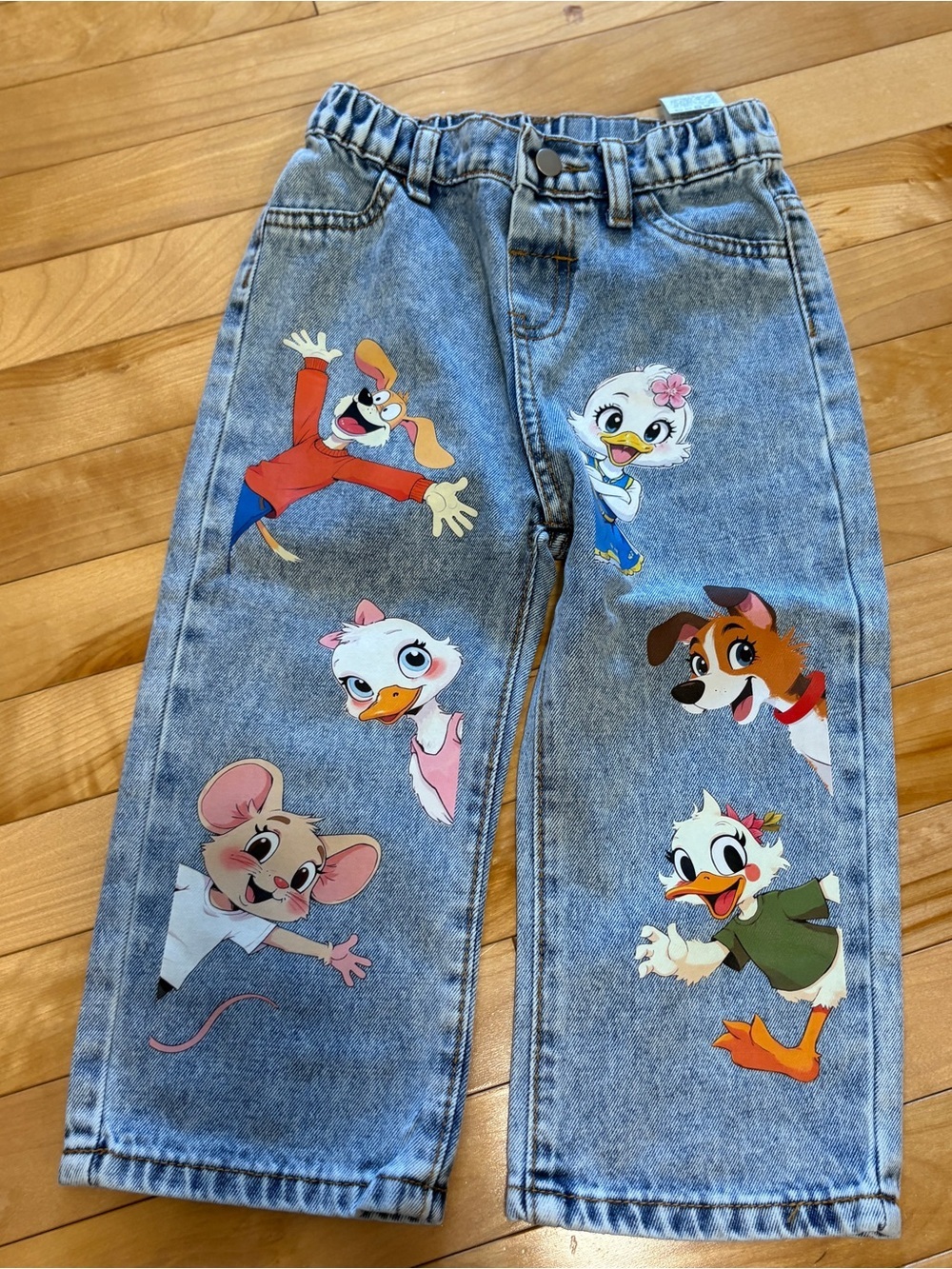 Cartoon Mouse Ducks Dogs Graphics Fun Blue Jeans size 2-3Y Toddler